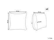 Set of 2 Outdoor Cushions TERMINI Plant Pattern 45 x 45 cm Green_880782