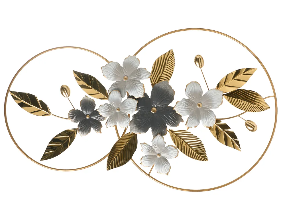 Wall Decor Leaf DYSPROSIUM Metal 61 cm Gold