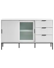Glass Display Sideboard LEDUC White_1025040