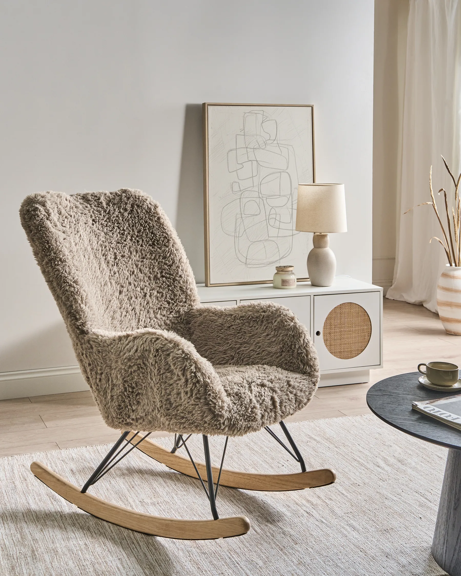 Gungstol AKRA Fuskpäls Taupe_1033119