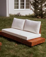 Garden Lounge Set with Table 5 Seater MARETTIMO Certified Acacia Wood Off-White_1072125