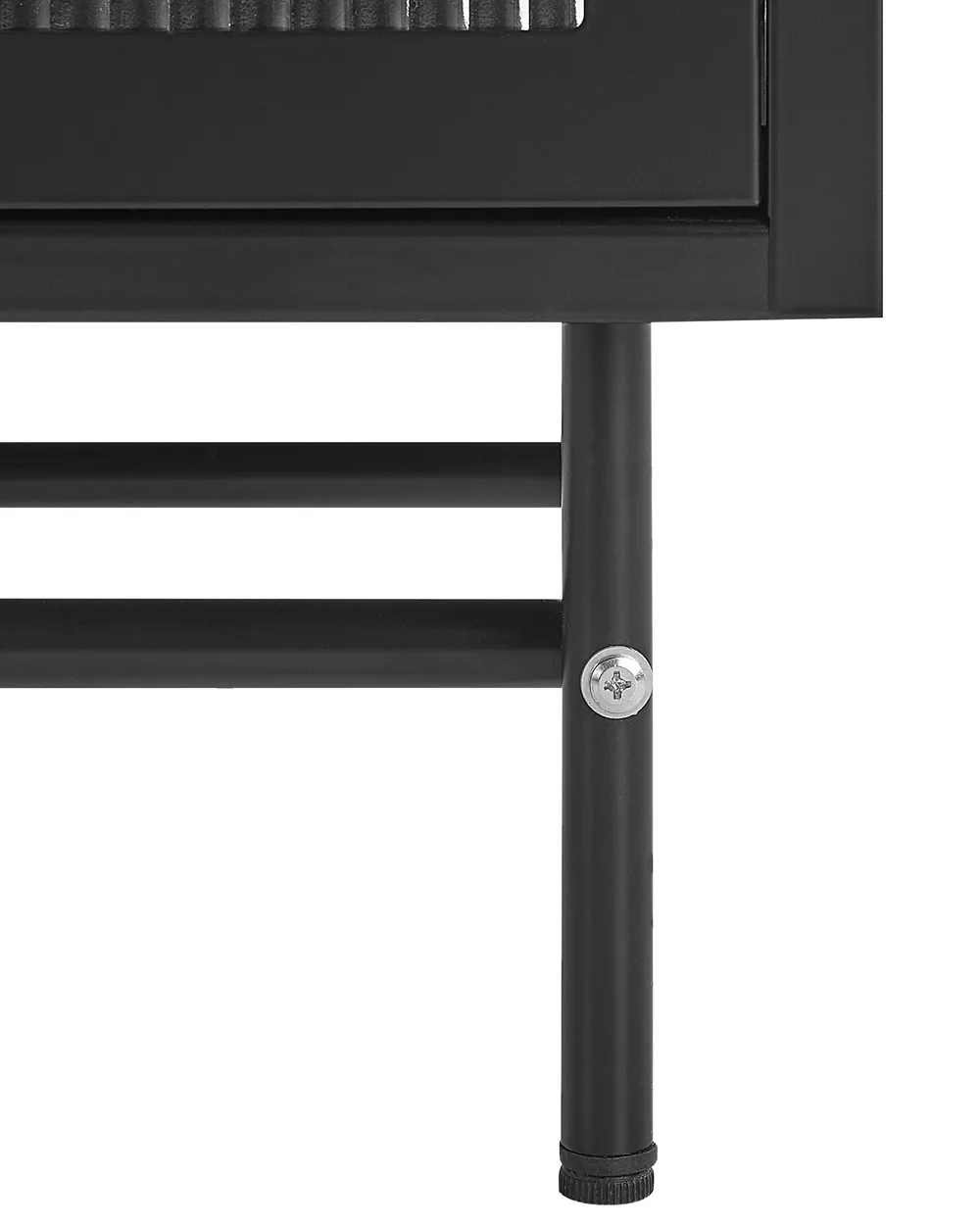 Vitrinskänk i glas DEVON 115 cm Metall Svart_830332