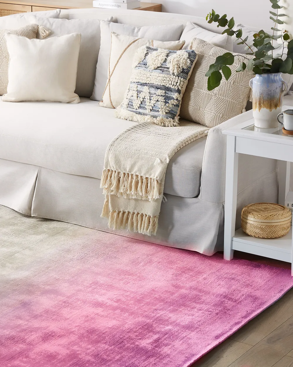 Rug ERCIS Pink 140 x 200 cm Viscose