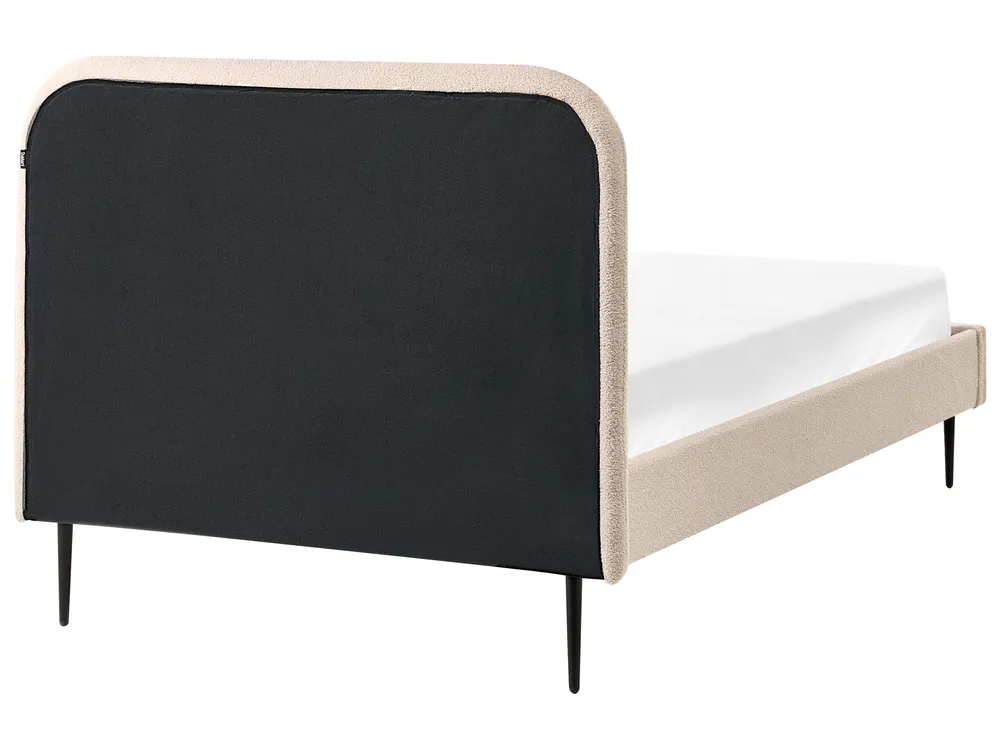 Bed Boucle FLAYAT 120 x 200 cm (EU Small Double) Light Beige_1024390
