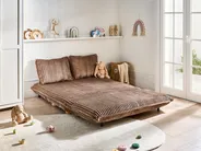 Sofa Bed 2 Seater ABISKO Corduroy Light Brown_1031094