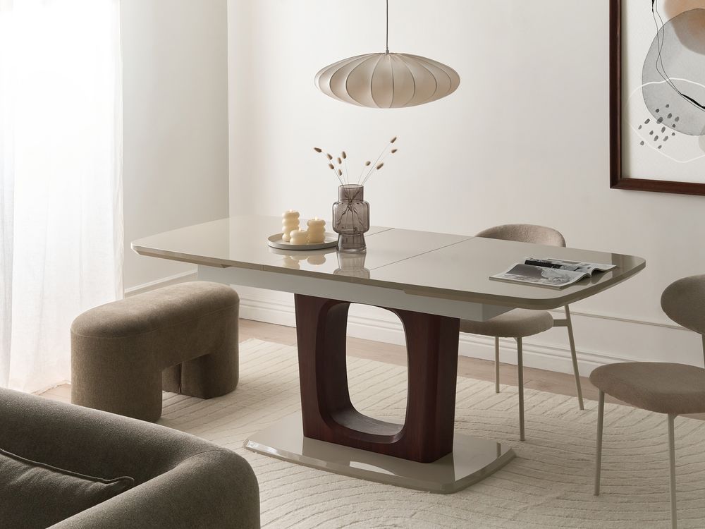 Uttrekkbart spisebord BERRIGAN Lys beige 160/200 cm 90 cm