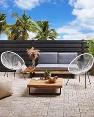Set of 2 Garden Chairs ACAPULCO II PE Rattan White_811608