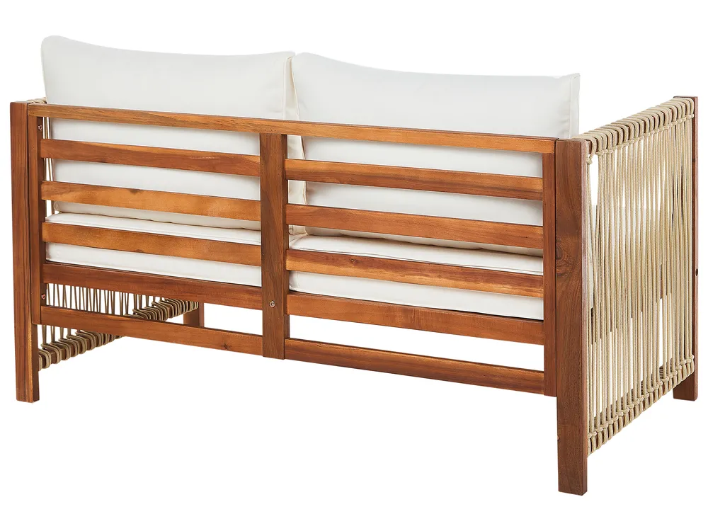 Garden Lounge Set with Table 4 Seater ANTRIA Acacia Wood Beige_926377