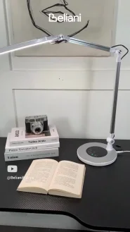 LED Desk Lamp GRUS with Dimmer Metal Silver_896598