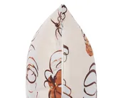 Throw Cushion CUCURBITA 45 x 45 cm Velvet Beige Plant Pattern_830066