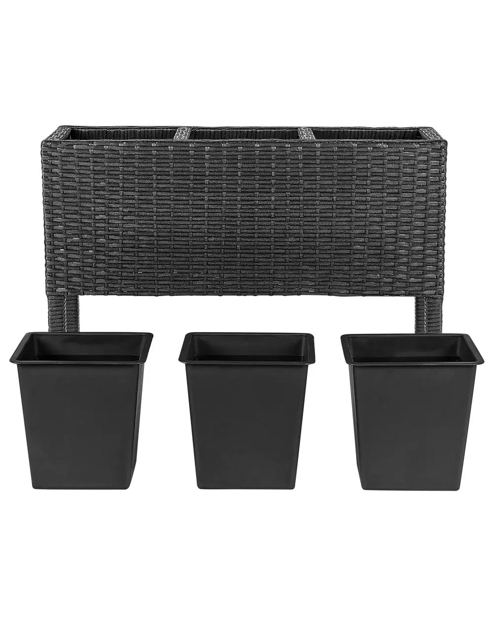 Elevated Plant Pot CARAGANA 77 cm PE Rattan Black_914486