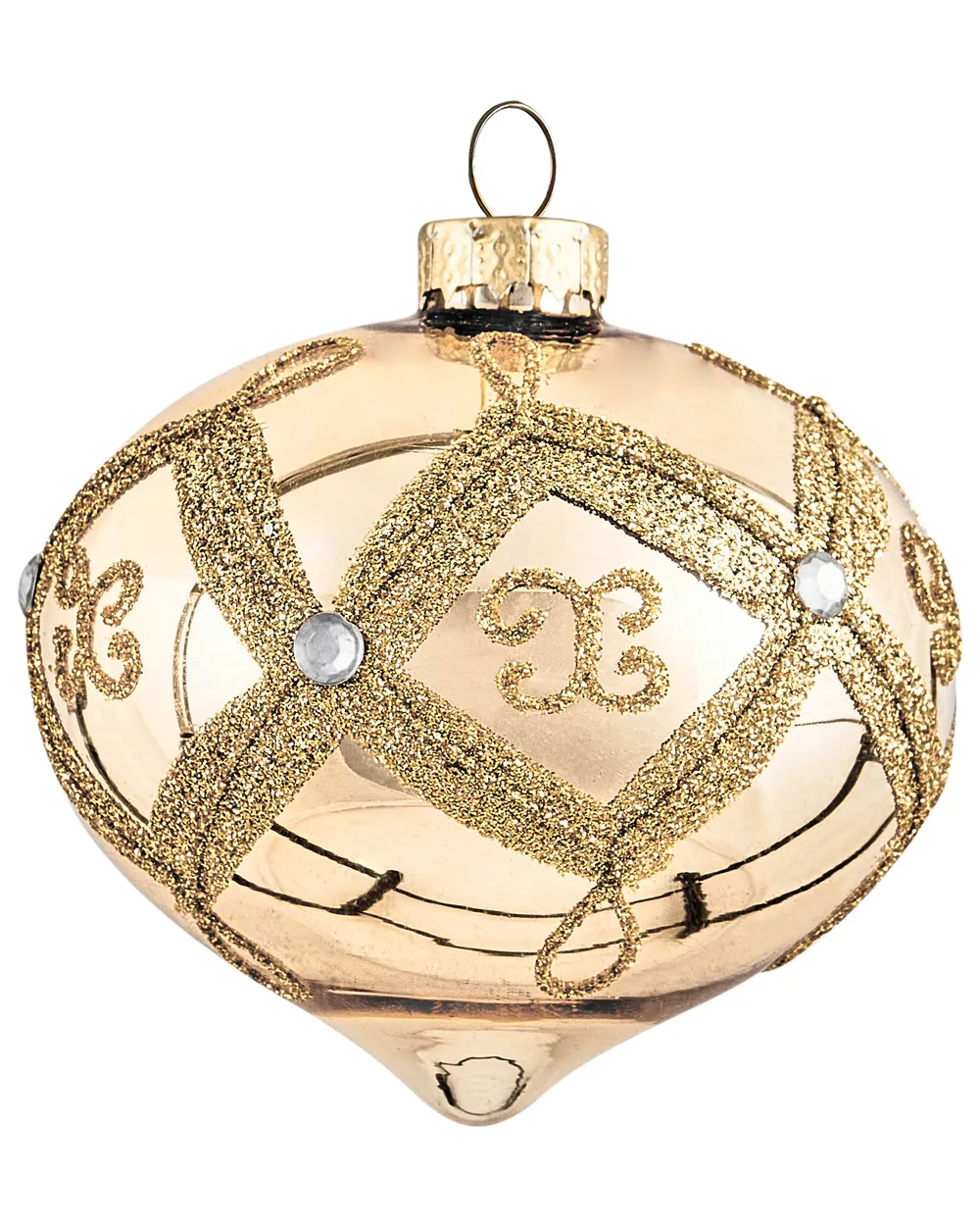 Set med 70 julgranskulor FLICKER Glas Guld_1028364