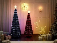 Floor Christmas Decoration Smart LED with App SAARLOQ 160 cm Christmas Tree Green_883707