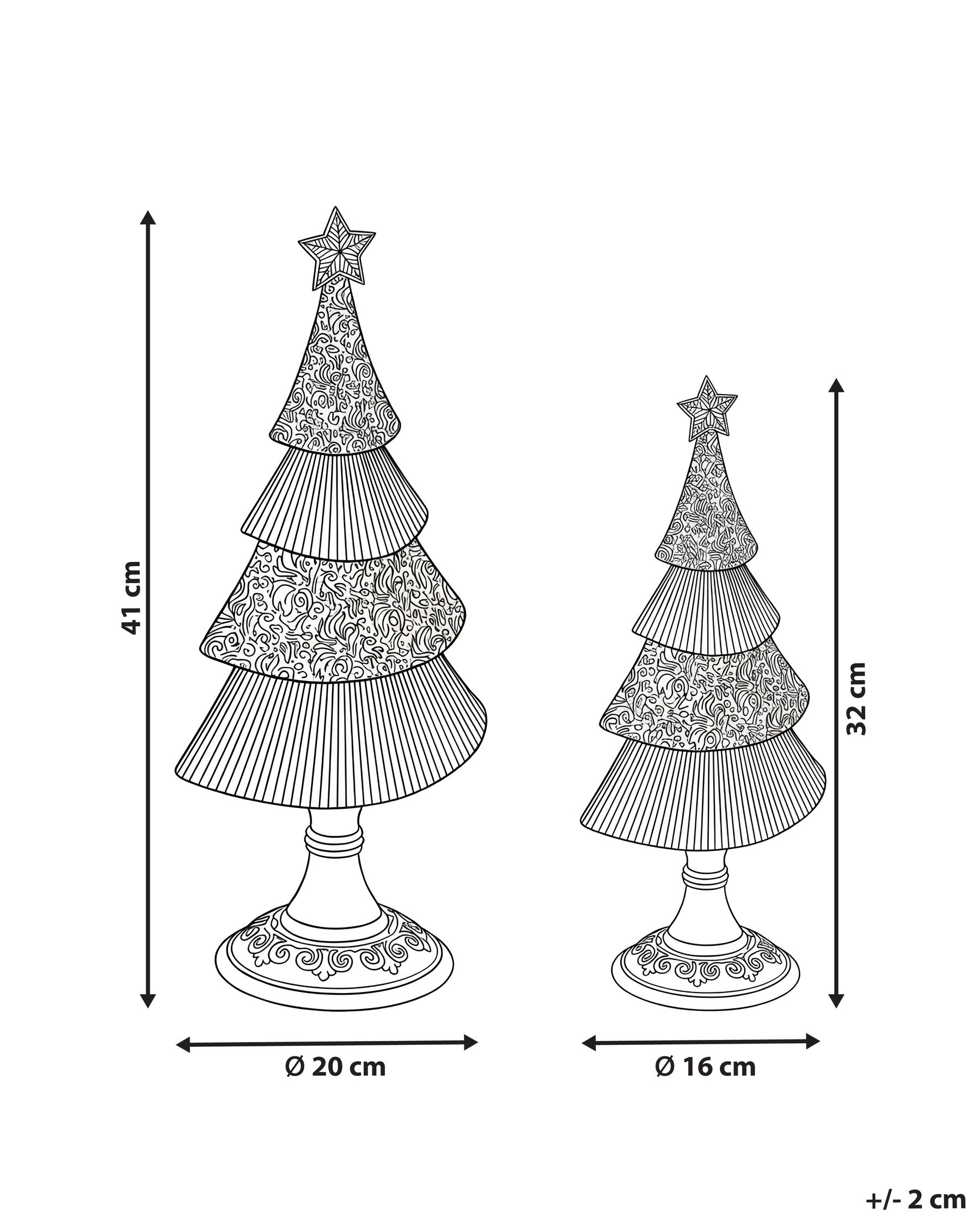 Joulukoristesetti 2 kpl ERVASTI 32/41 cm Joulukuusi Kulta_1175741
