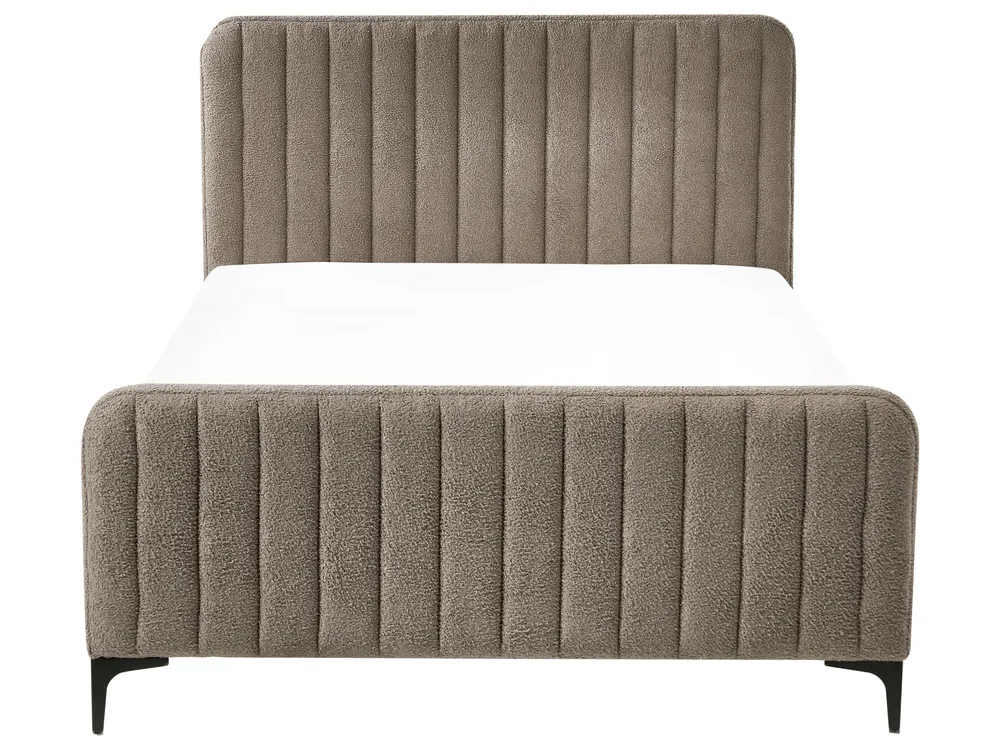 Säng med lamellram Bouclé LUNAN 120 x 200 cm Taupe_1025555