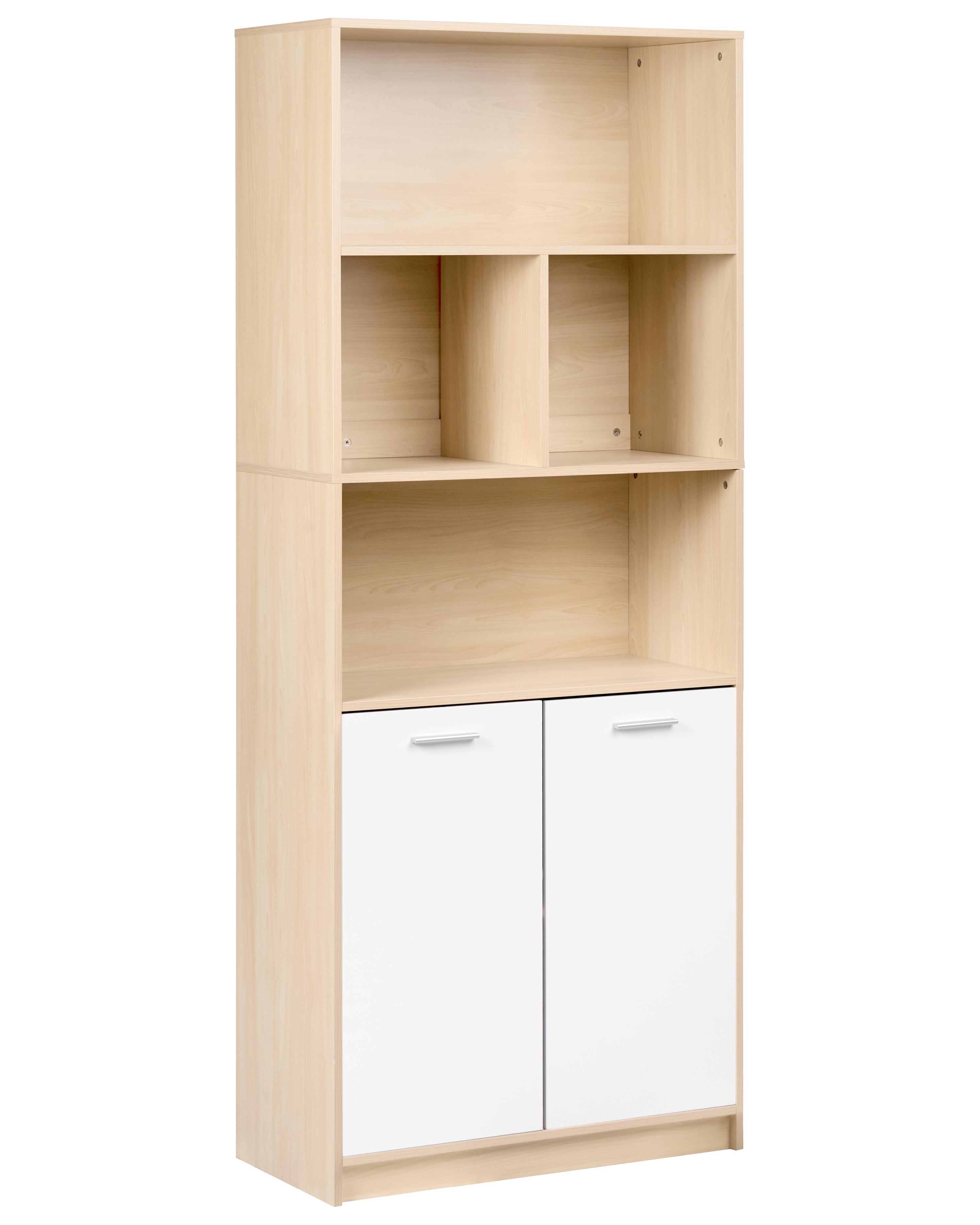2 Door Bookcase ZEHNA Light Brown/ White