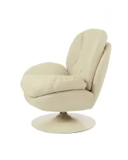 Swivel Armchair NOLVIK Faux Leather Beige_1151169