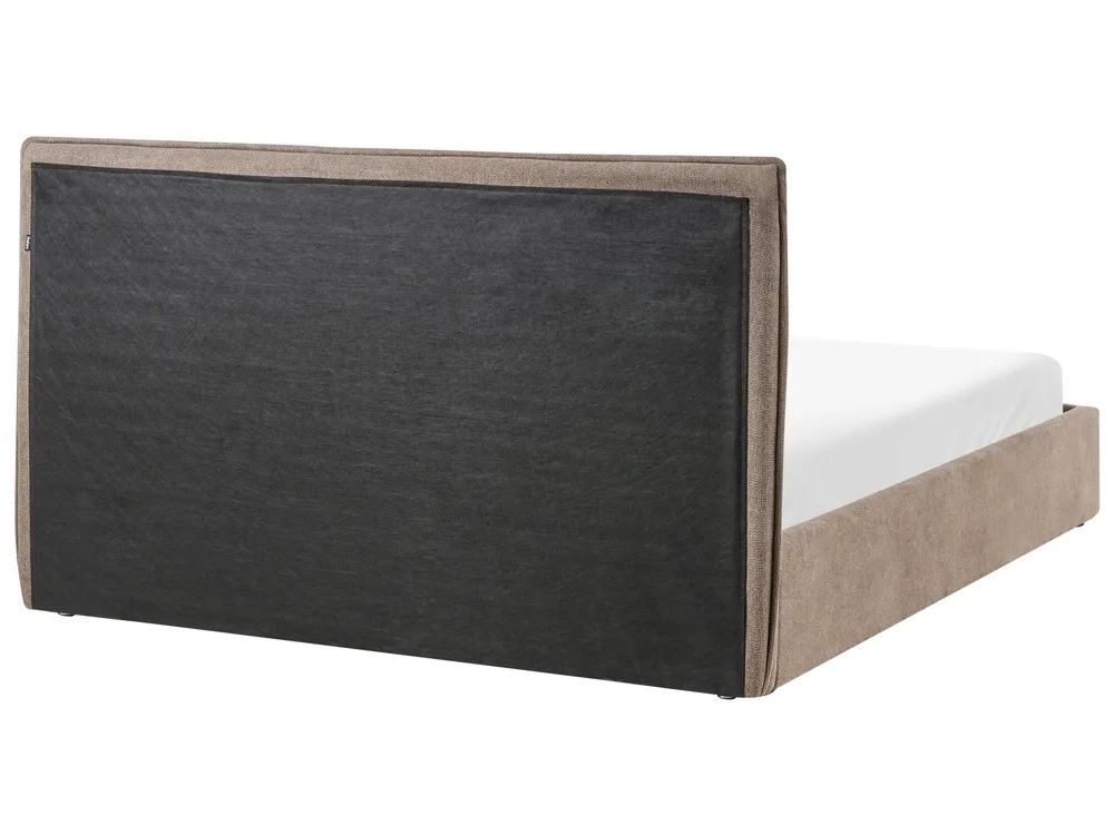 Ottoman Bed TARASCON Fabric Taupe 160 x 200 cm (EU King Size)_1021183