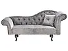 Right-Hand Chaise Longue LATTES II with Cushion Velvet Grey