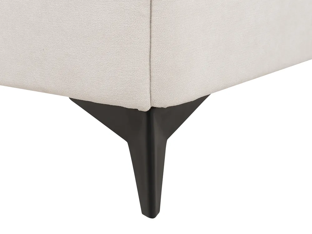 Säng med lamellram Chenille MELLE 160 x 200 cm Ljusbeige_762675