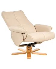 Reclinerfåtölj EPSE med fotpall Konstläder Beige_1003250