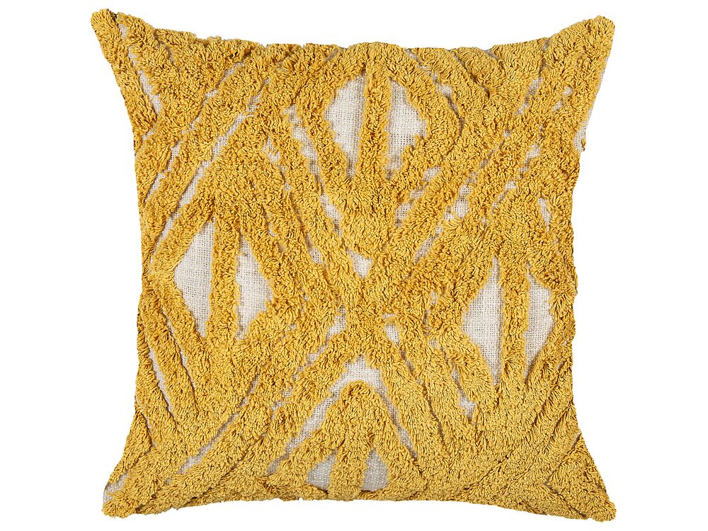 Pyntepute ALCEA 45 x 45 cm Bomull Gul Geometrisk mønster