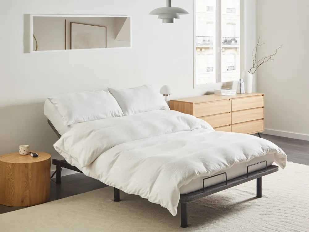 Electric Adjustable Bed Base Grey BRUNOY Various Sizes