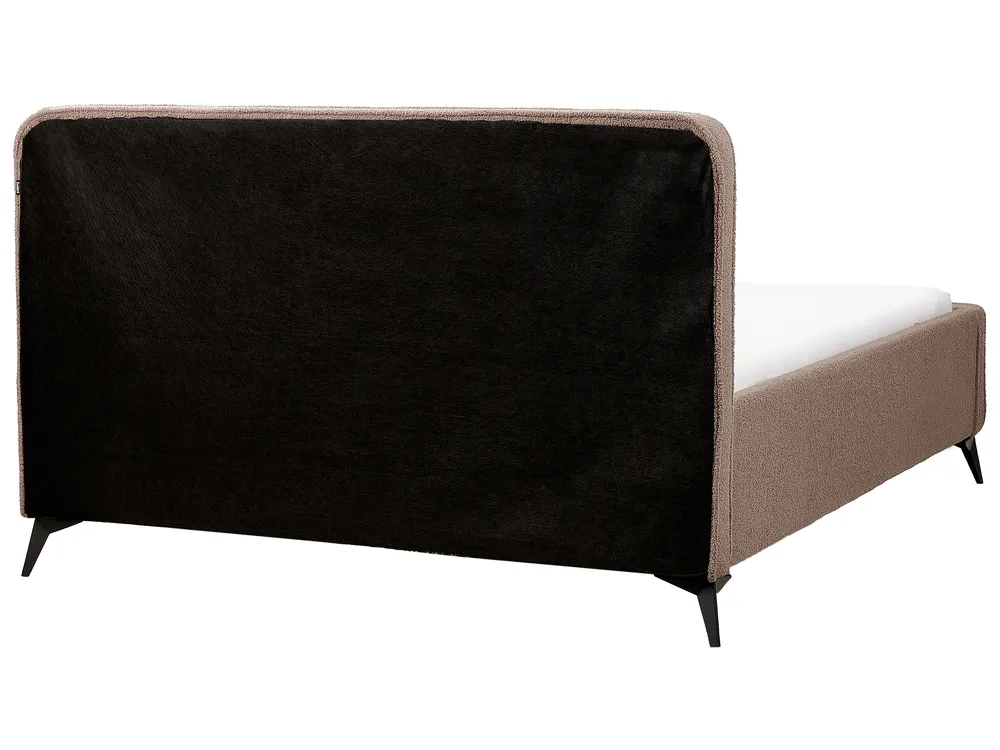 Bed Boucle VALOGNES 160 x 200 cm (EU King Size) Brown_937190