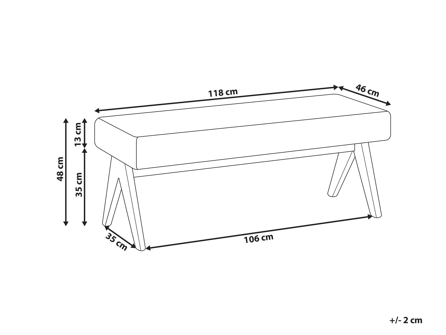 Upholstered Bench TAMRE Boucle Off-White/ Light Brown_985183