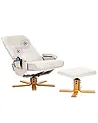 Massage Chair RELAXPRO with Footstool Faux Leather Light Beige
