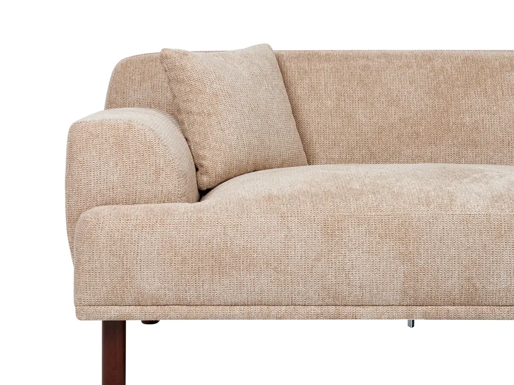 Corner Sofa 3 Seater HOLT Fabric Beige Left Hand_960583