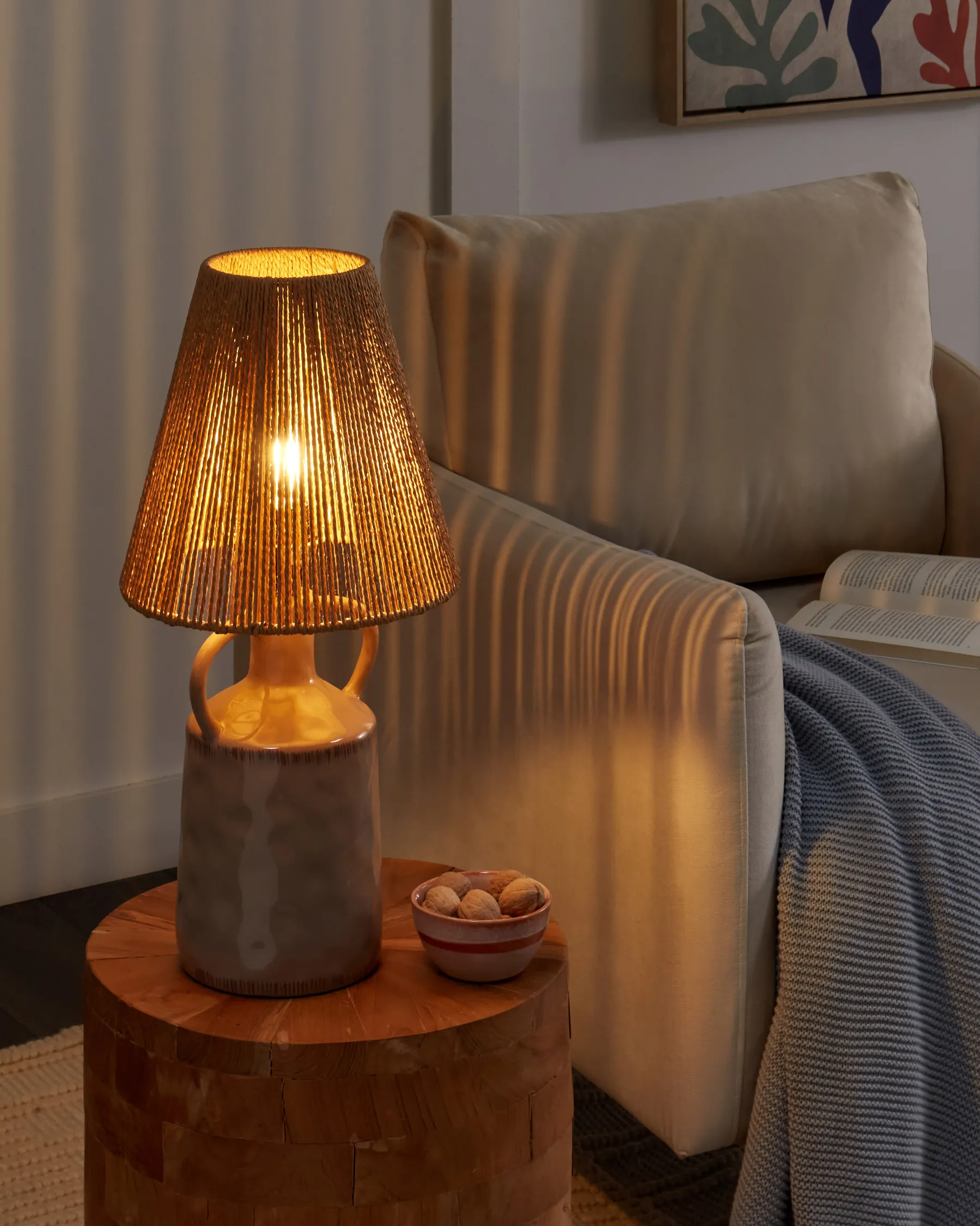 Bordslampa LARISSOS Keramik Taupe_897321