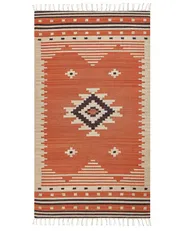 Matta GAVAR Orange 80 x 150 cm Kelim Bomull_869186
