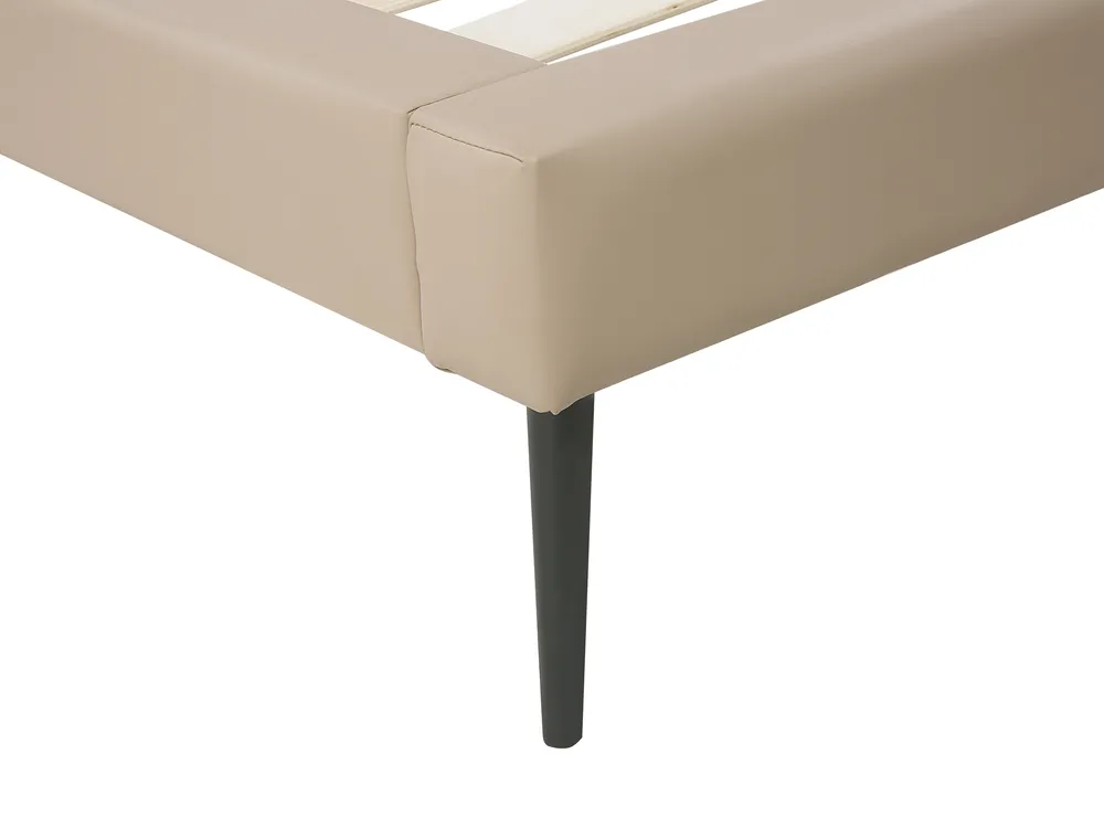 Bed Faux Leather ESSONNE 160 x 200 cm (EU King Size) Beige_788948