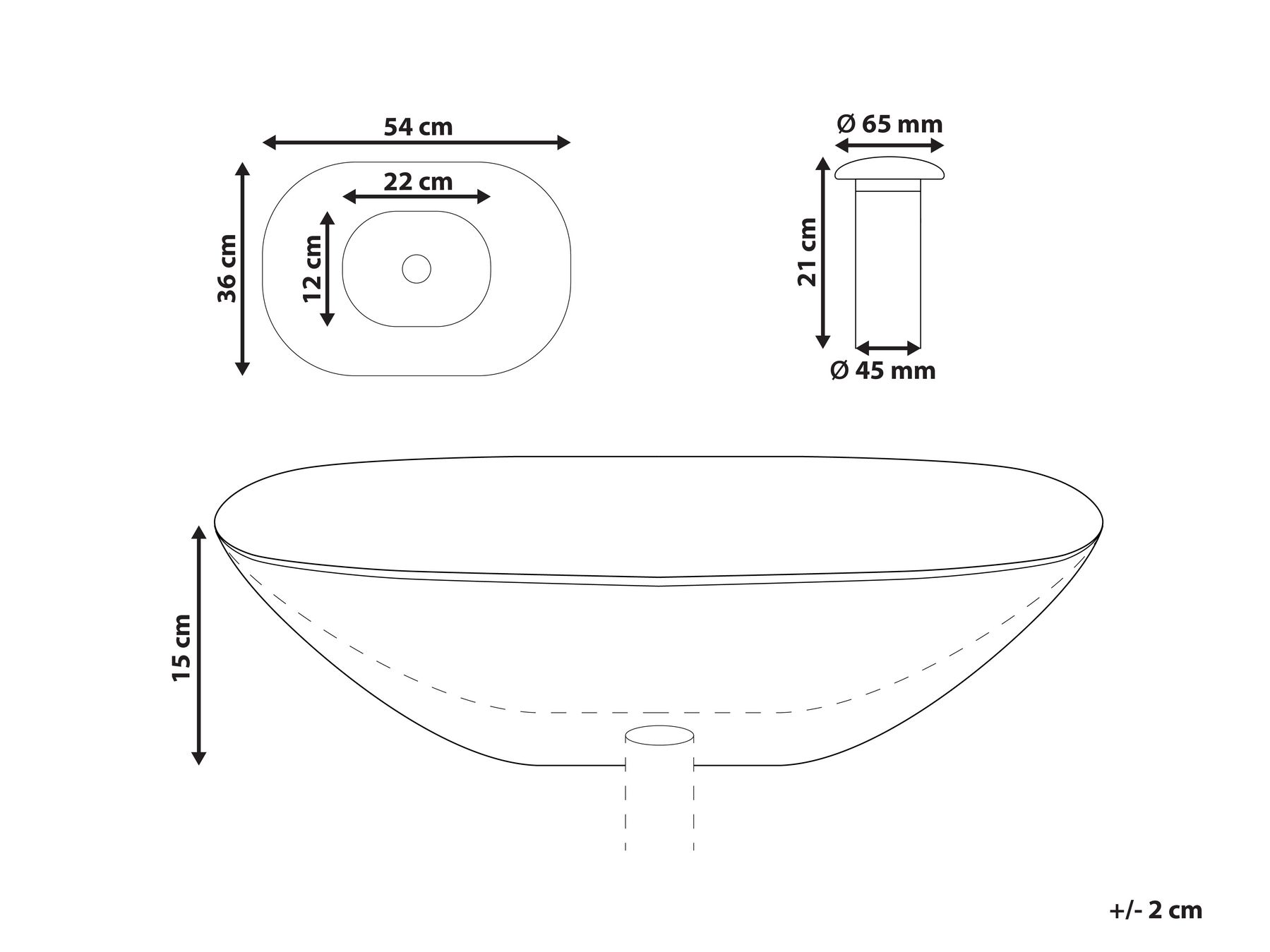 Countertop Basin MOENGO 540 x 360 mm Solid Surface Green_891735