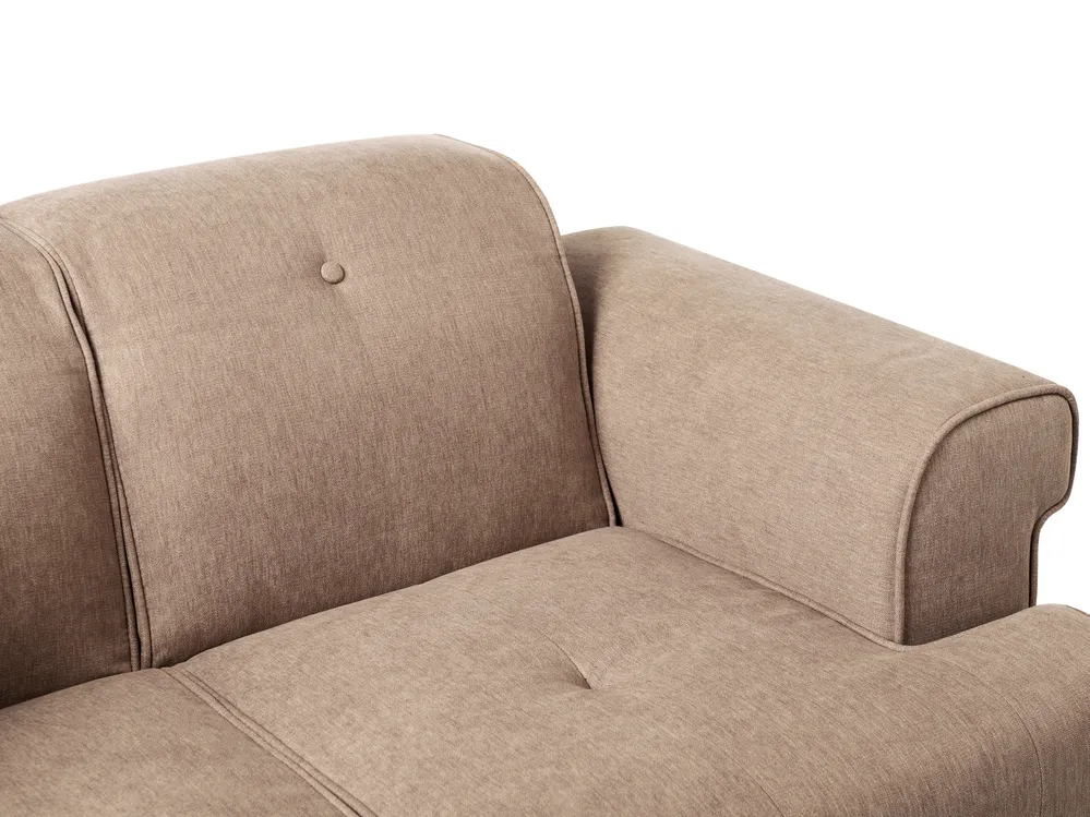 Living Room Set 5 Seater SKIVE Fabric Light Brown_947495