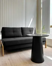 Sofa Bed 2 Seater EDLAND Fabric Black_1016875