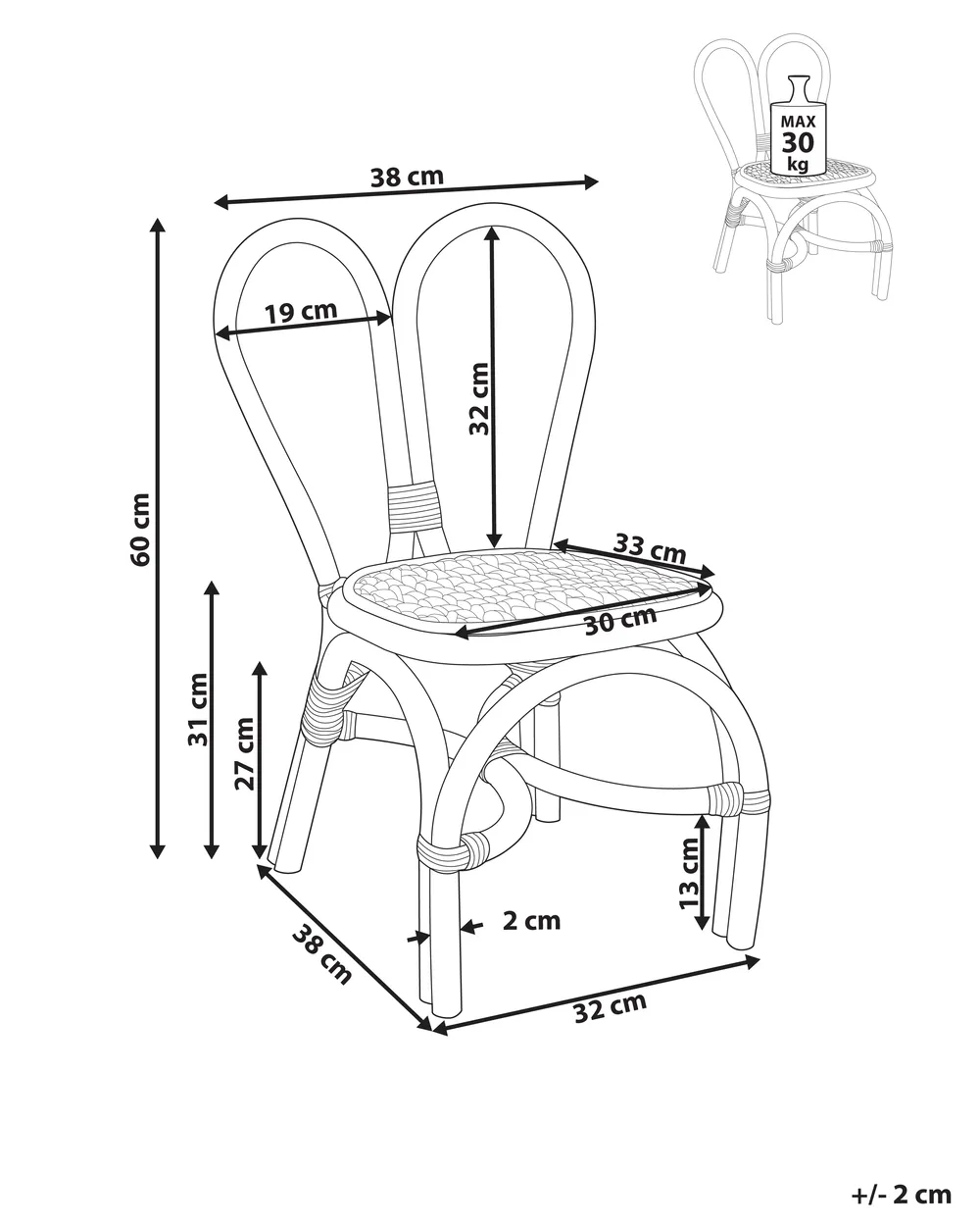 Kids Chair DESIMI Rattan Natural_931934