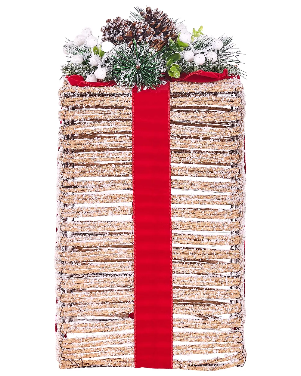 Set of 3 Christmas Decorations LED VAHTO 46/32/30 cm Christmas Gifts Brown_1179420