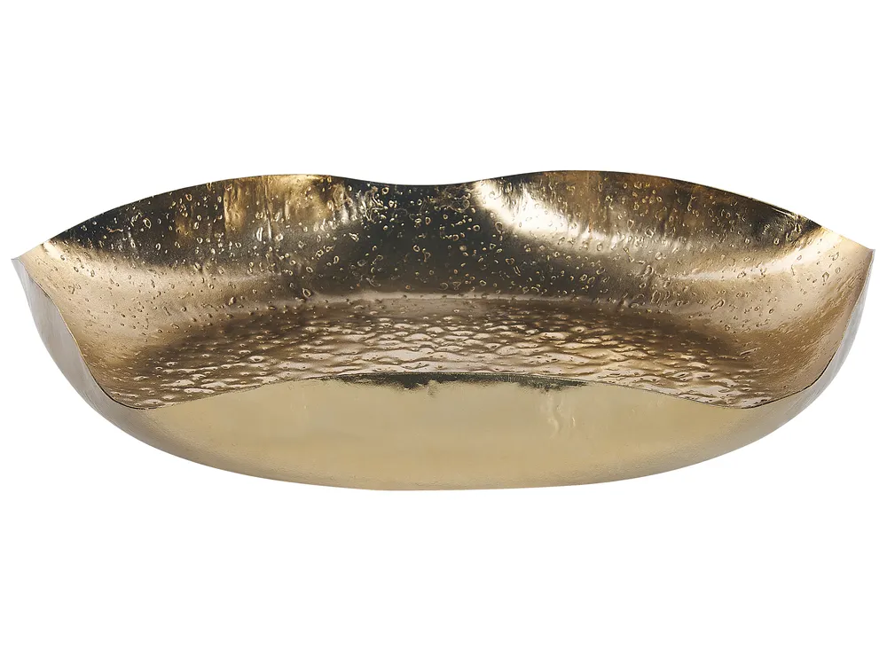 Set of 3 Trinket Dishes UJUNG Metal Gold_849383
