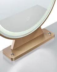 Dressing Table with Mirror and Stool FEDRY LED Grey_1107862