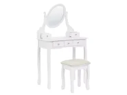 Sminkbord med spegel och pall GALAXIE Vit_823950