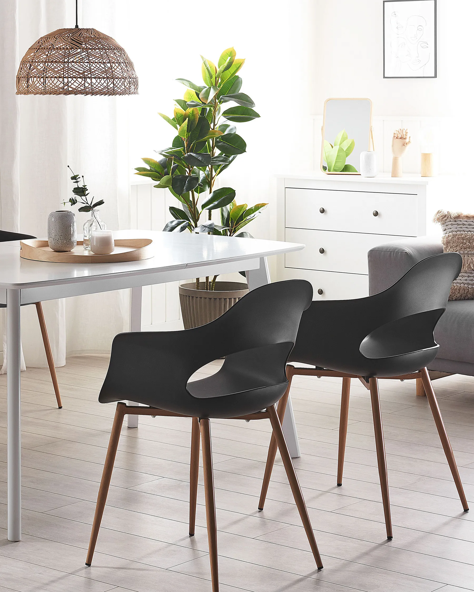 Set med 2 matstolar UTICA Svart_775249