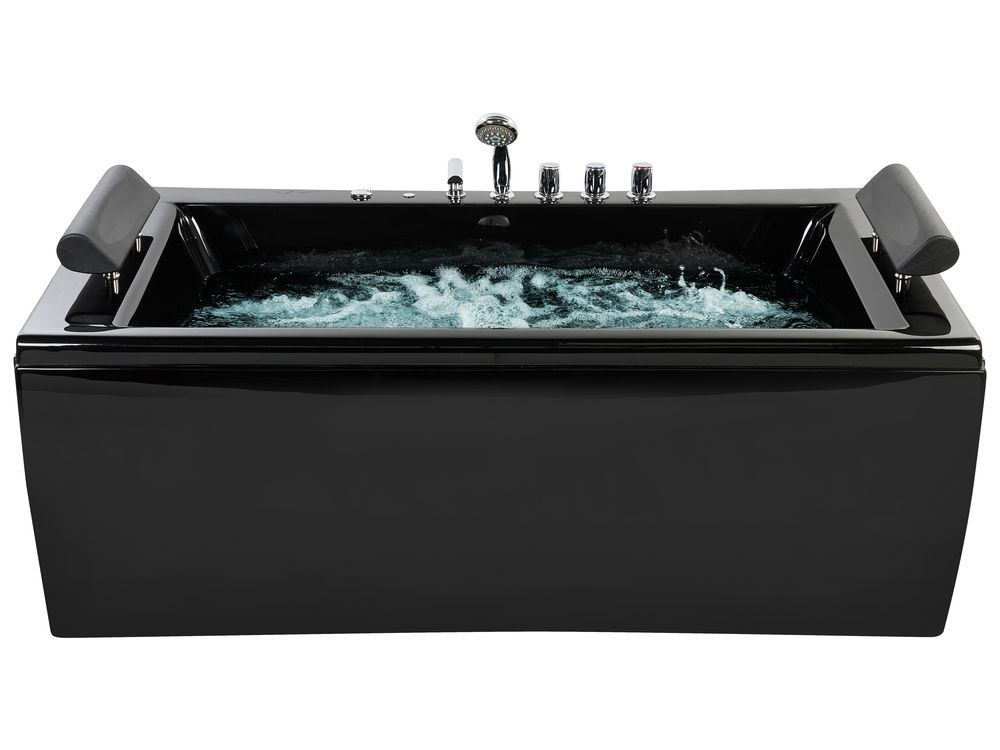 Corner Hot Tub with LED MONTEGO 1720 x 830 mm Black