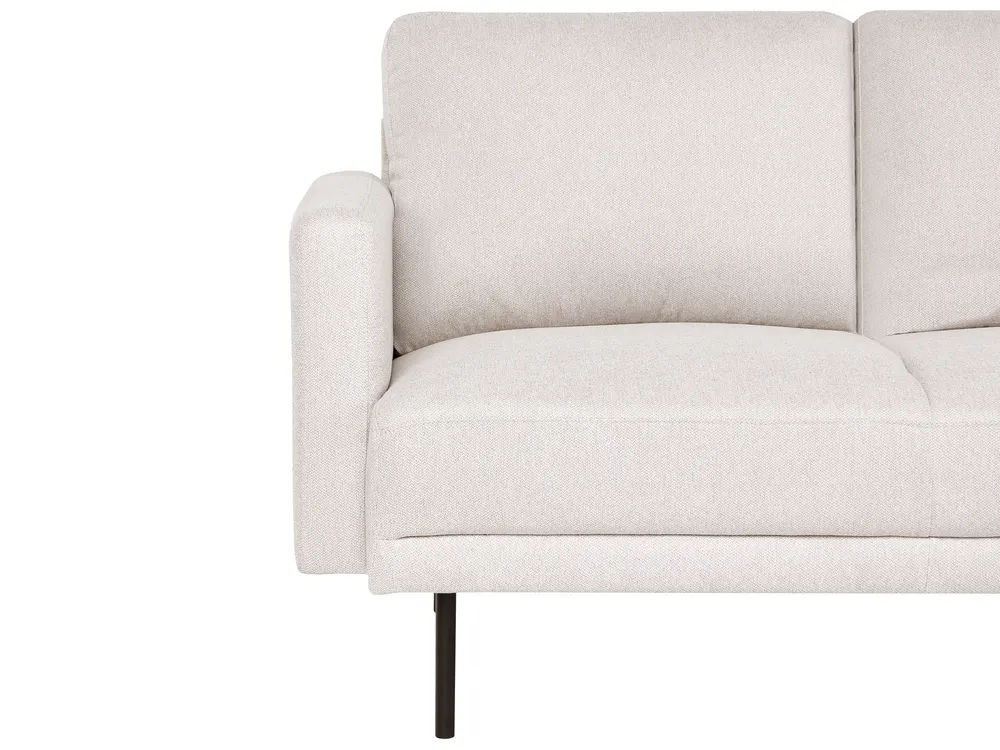 Corner Sofa 2 Seater BREDA Fabric Light Beige Left Hand_1078051