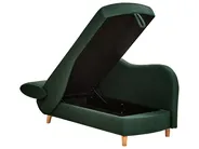 Left-Hand Chaise Longue MERI with Storage Faux Linen Green_937759