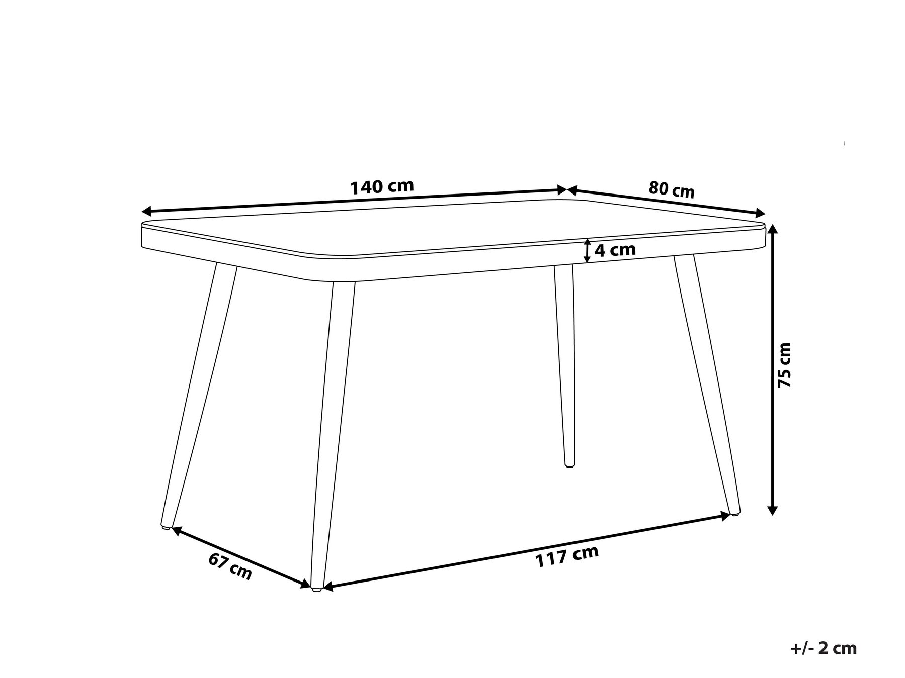 Garden Dining Table LIPARI 140 cm 80 cm Glass Grey_808260