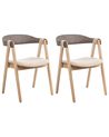 Set of 2 Dining Chairs DAY Light Brown/ Taupe