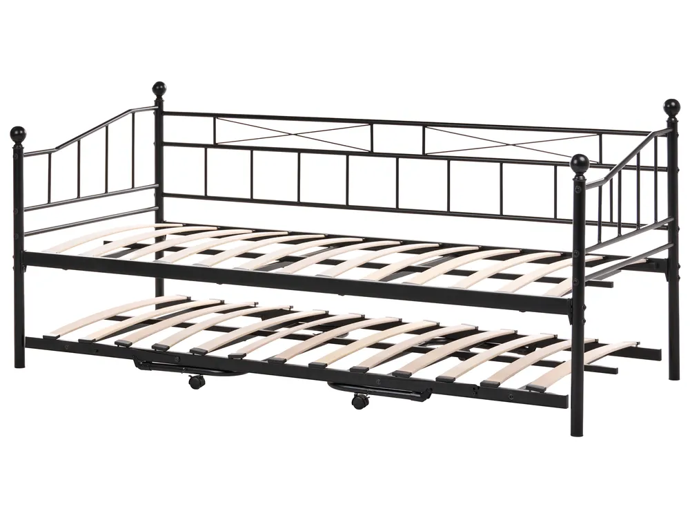 Daybed Metal LOUANNEC 90 x 200 cm (EU Single) Extendable Black_1115544