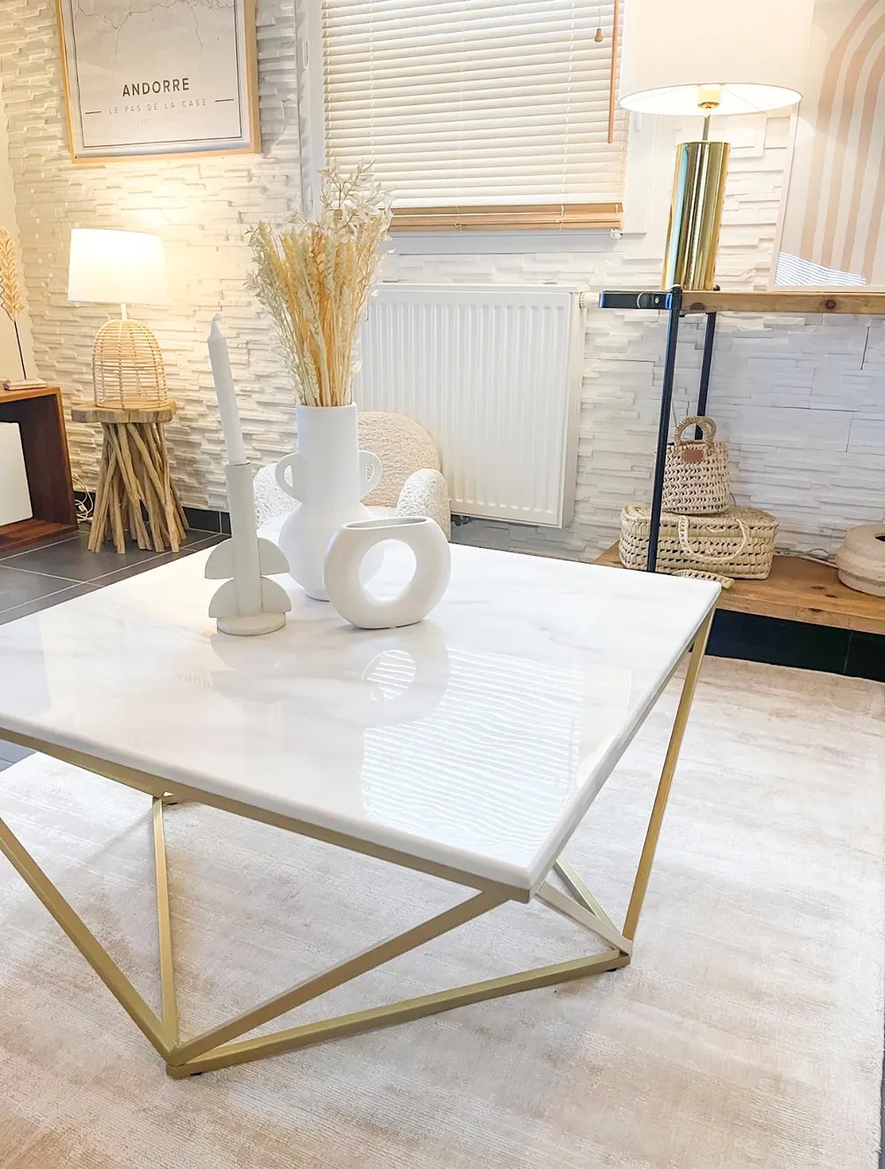 Coffee Table MALIBU Marble/ Gold_821280